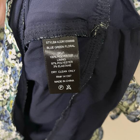 ASTR The Label Ruched Floral Green/Blue Mini Dress - Size S - Picture 8 of 8